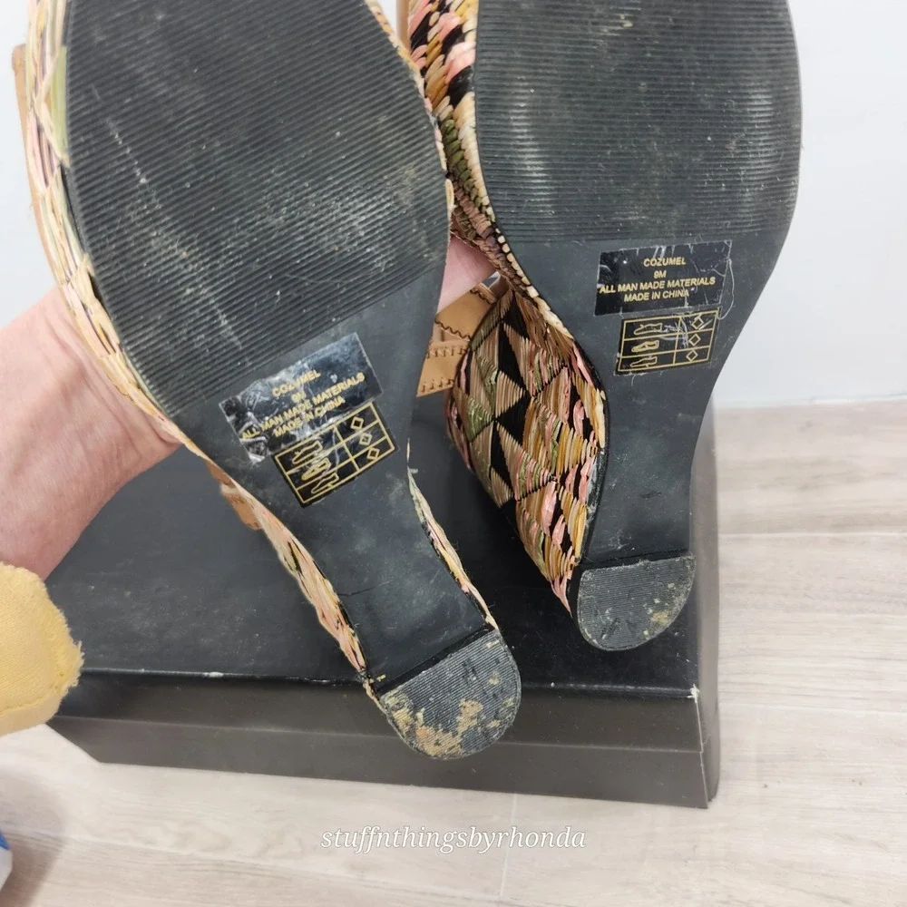 JUST FABULOUS ~ Cozumel ~ Platform Wedge Sandels US 9 /EU 40